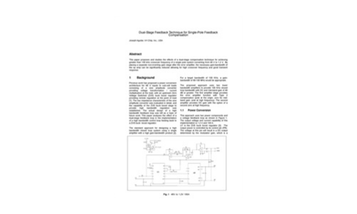 Feedback -Technik für zwei Bühnen für die Kompensation von Pole -Feedback -Feedback