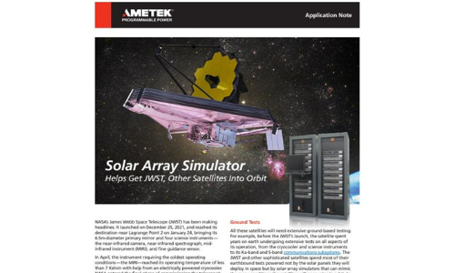 Solar -Array -Simulator hilft JWST und anderen Satelliten in die Umlaufbahn